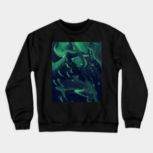 Ghosts - Eerie Color Acrylic Pour Crewneck Sweatshirt